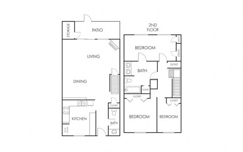 a floor plan of a bedroom apartment