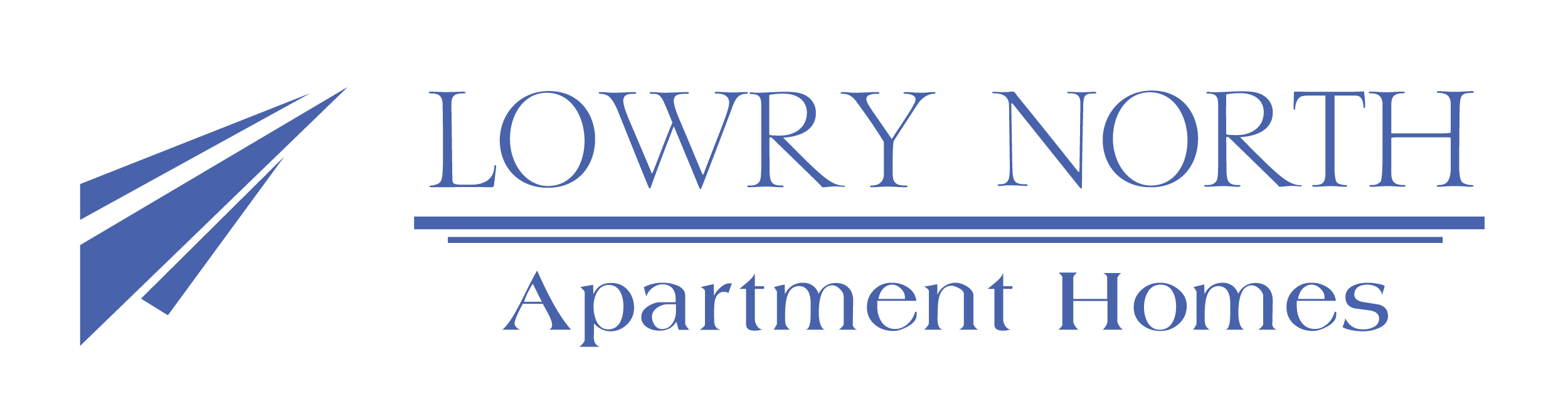 The image is a logo for Lowry North Apartment Homes.
