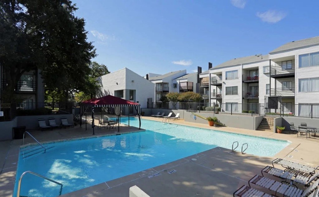 our apartments have a large swimming pool in front of our building