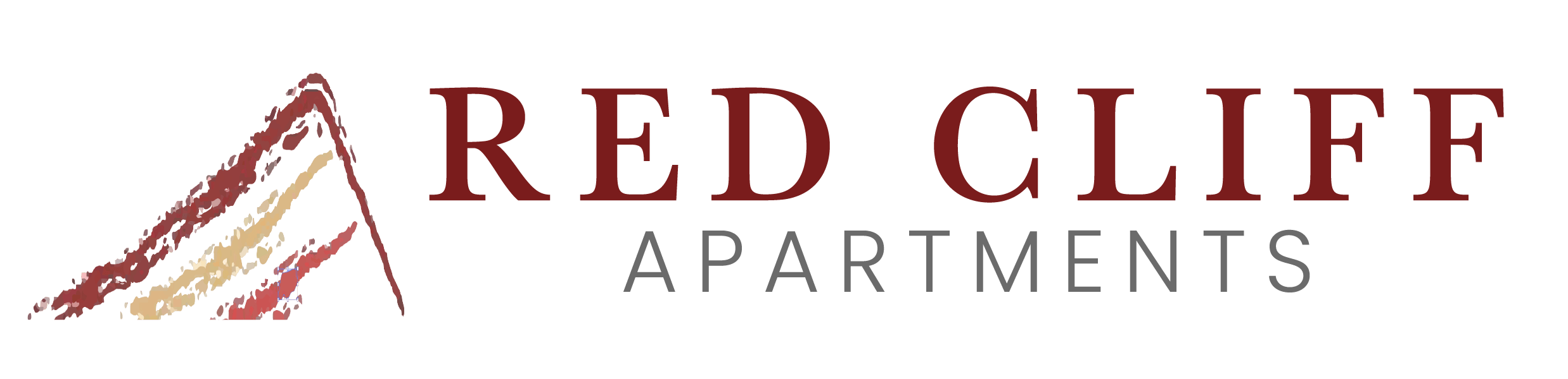 A red cliff with a black background.