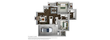 the floor plan of villas at the crossings apartments