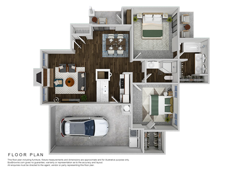 the floor plan of villas at the crossings apartments