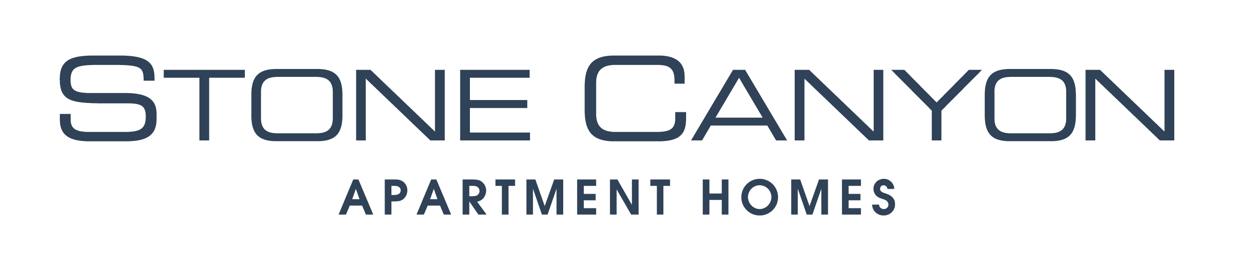 The image is a logo for Stone Canyon Apartment Homes.