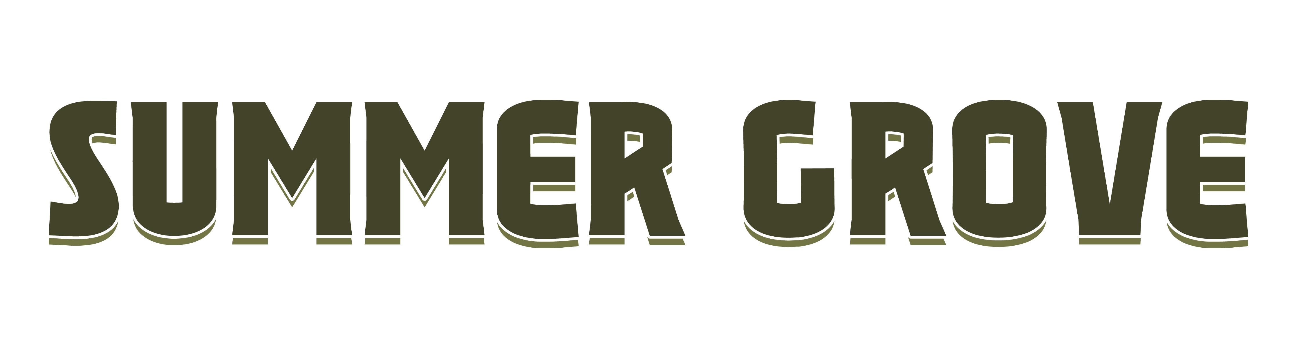 The image displays the words "SUMMER GROVE" in a large, bold font.