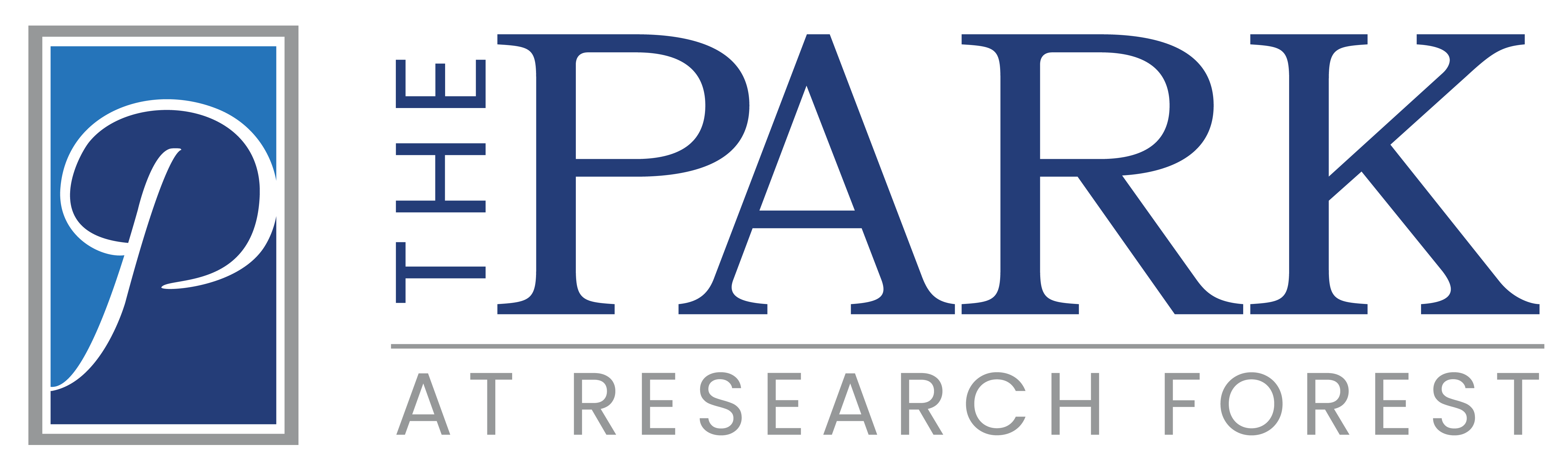 The logo for The Park at Research Forest.