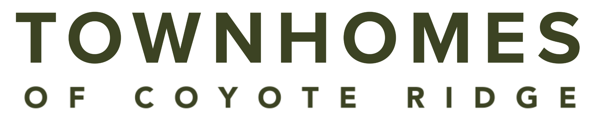 The image displays the text "Townhomes of Coyote Ridge" in large, bold letters.