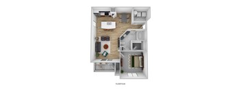 a floor plan of a 1 bedroom apartment