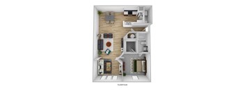 a floor plan of a 1 bedroom apartment