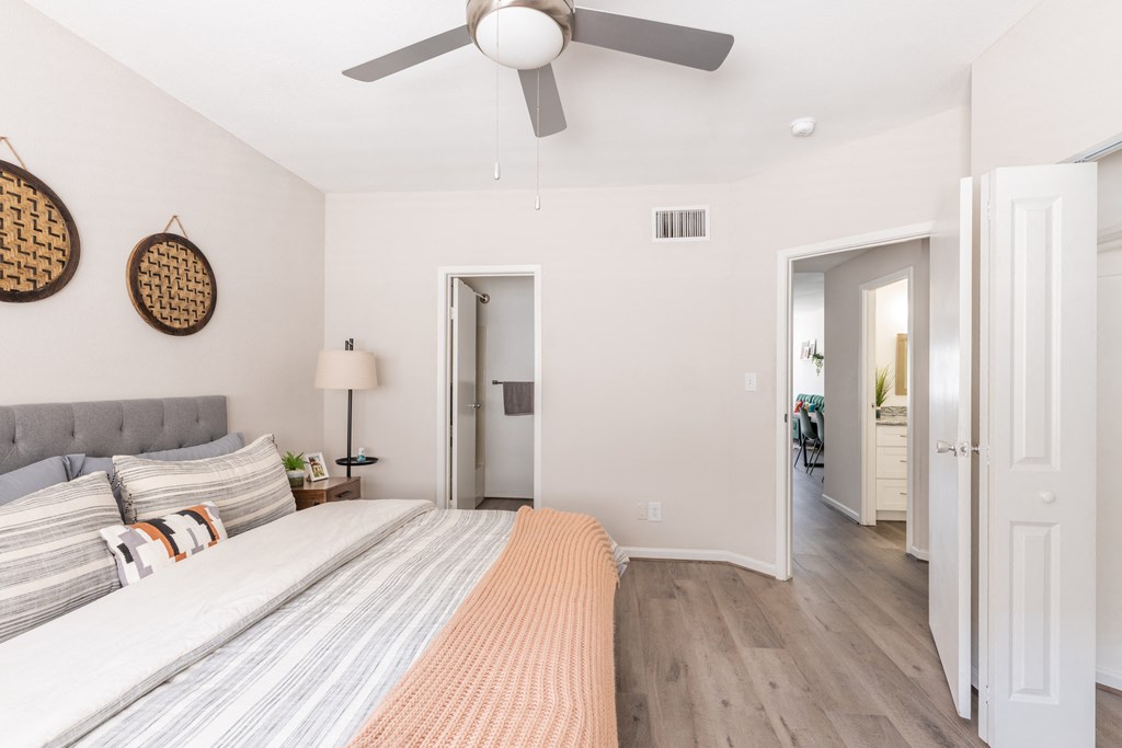 Spacious bedroom at Augusta Court Apartments, Houston, Texas