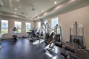 a gym with weights and other exercise equipment