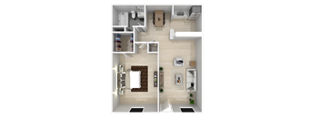 A1 Floor Plan at The Ivy at Galleria, Houston, 77057