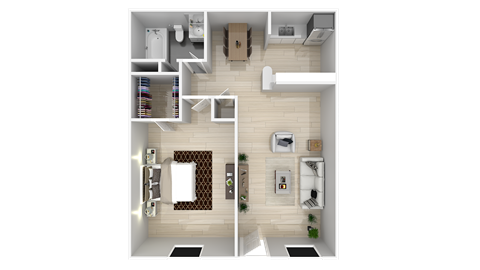 A1 Floor Plan at The Ivy at Galleria, Houston, 77057