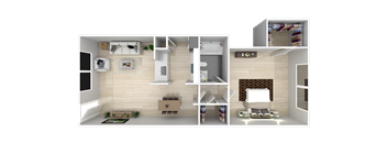 A2 Floor Plan at The Ivy at Galleria, Houston, Texas