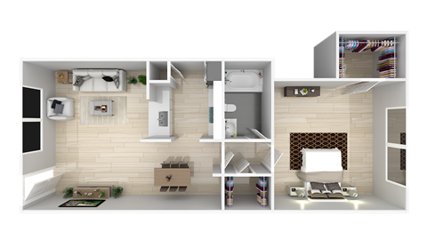 A2 Floor Plan at The Ivy at Galleria, Houston, Texas