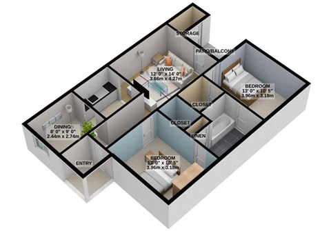 a floor plan of a home with a bedroom and a bathroom