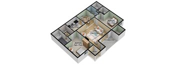 the floor plan 1 bedroom with 2 baths