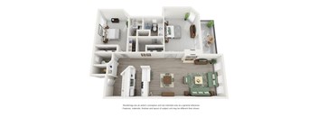 2 bed 2.5 bath floor planat Augusta Court Apartments, Houston, Texas