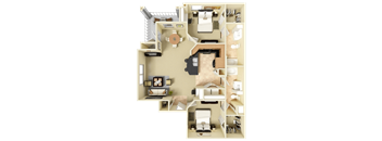 a 3d rendering of a floor plan of a house