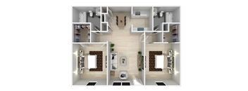 B2 Floor Plan at The Ivy at Galleria, Texas, 77057