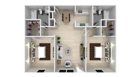 B2 Floor Plan at The Ivy at Galleria, Texas, 77057