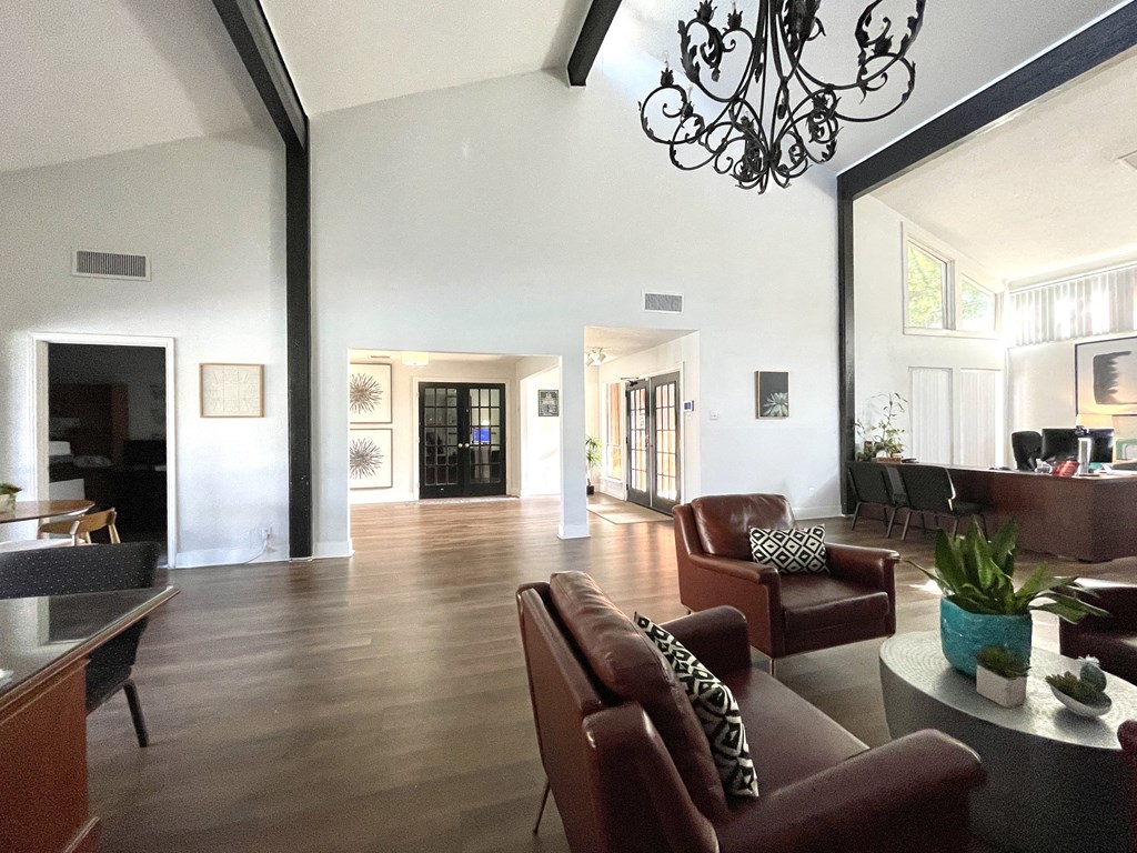 a view of the living room from the dining room