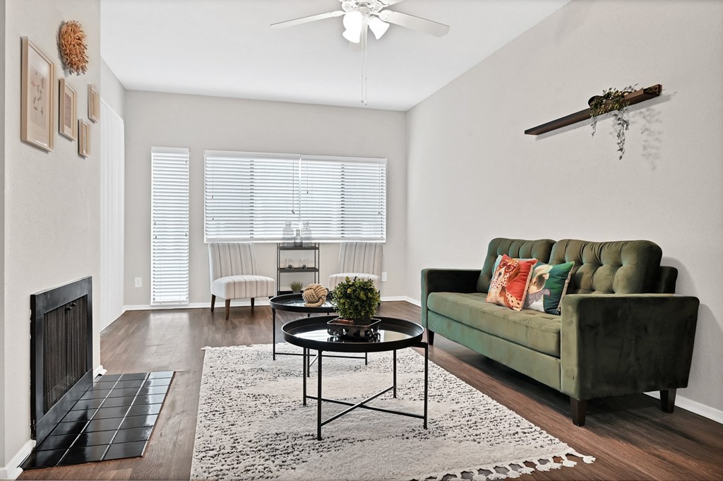 Living room at Augusta Court Apartments, Houston