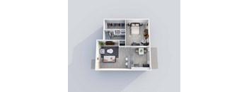 1 bed 1 bath A2 Floor Plan at 2151 Kirkwood Apartments, Houston, TX, 77077