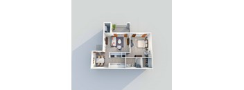 1 bed 1 bath A3 Floor Plan at 2151 Kirkwood Apartments, Houston, TX