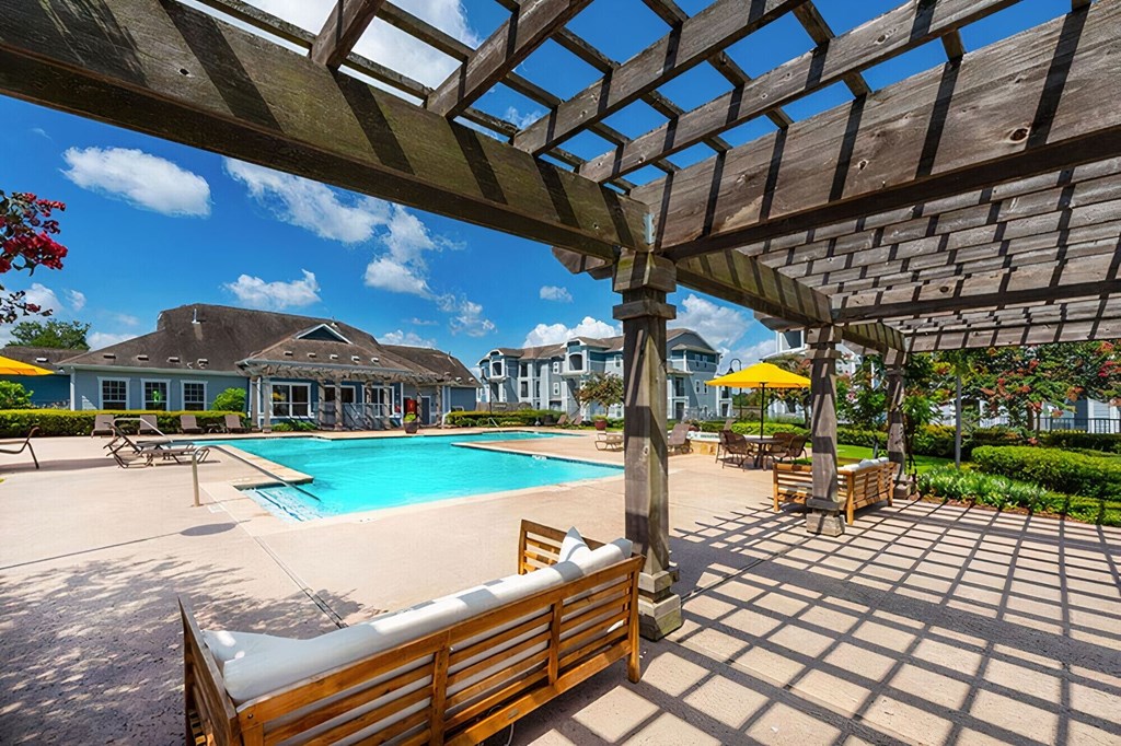 the swimming pool at our apartments