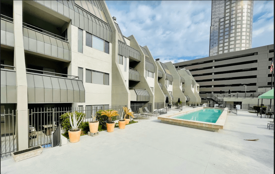 Pool patio at Augusta Court Apartments, Houston