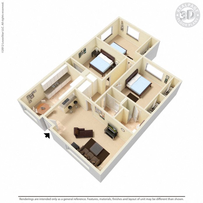 Palm Central South Apartments 3 bedroom