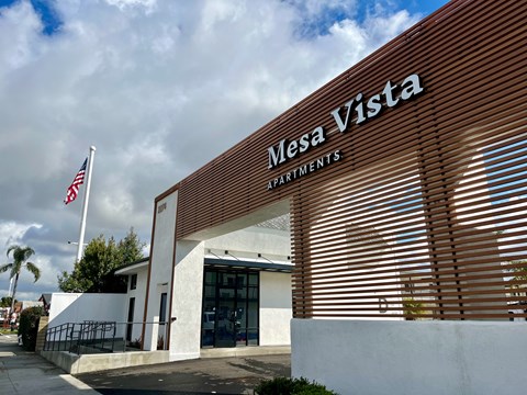 Property Front Area at Mesa Vista Apartments, California