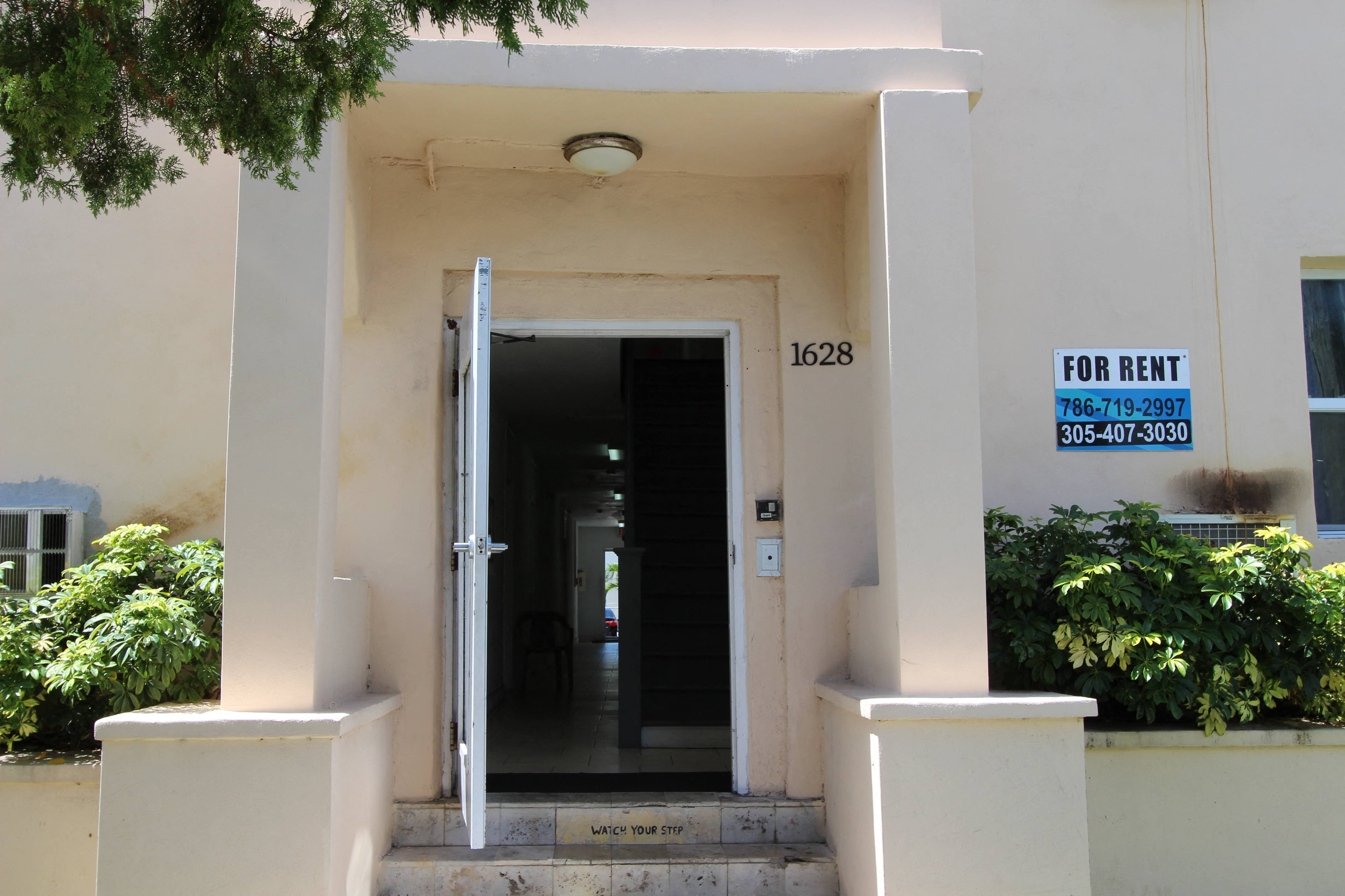 the front door of our apartment building