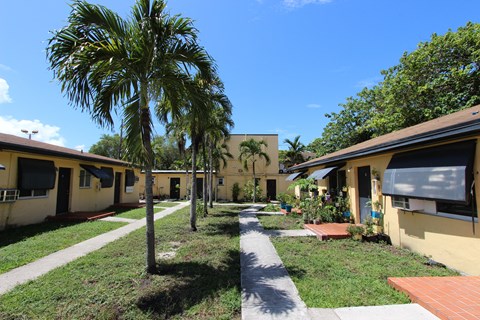 a view of the courtyard