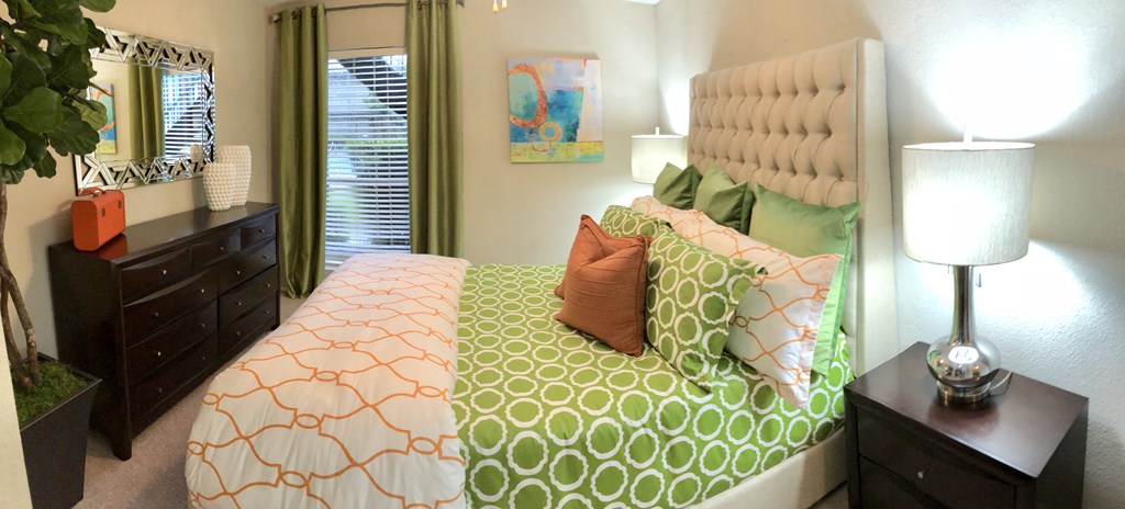 bedrooms at the district at highland village apartments in highland villages