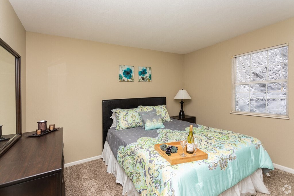 Master bedroom of the 3 bedroom Westville townhome