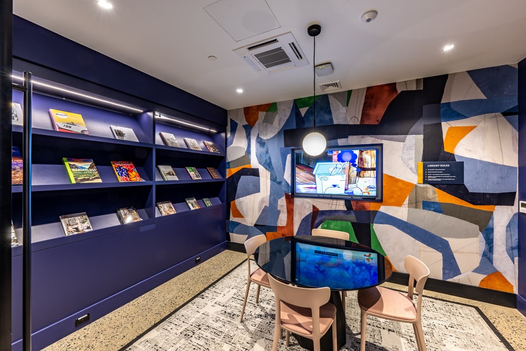 Library And Lounge at The Indie, Boston, MA 02134  