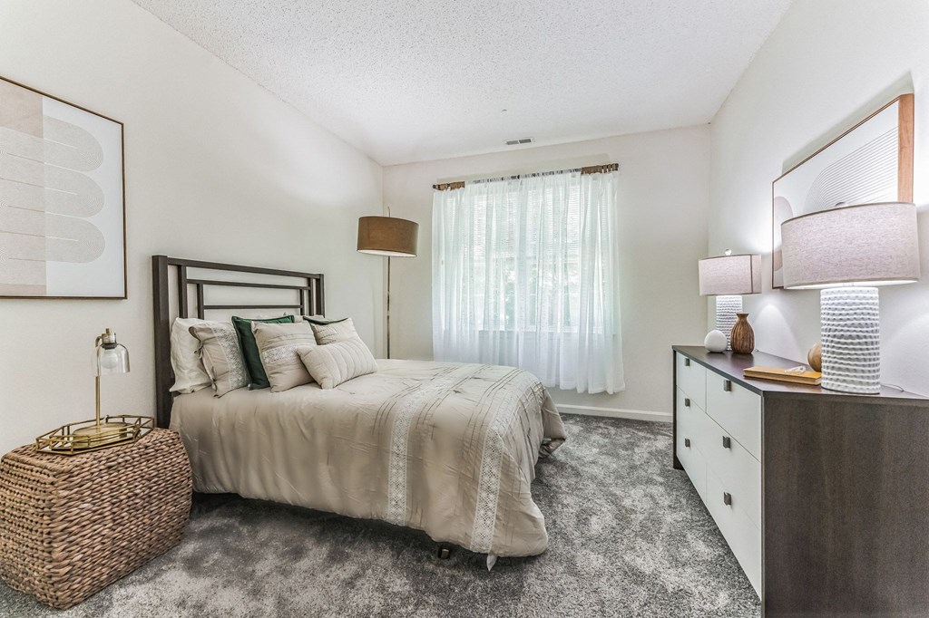 bedroom with bed and dresser at Cumberland Crossing, Cumberland, 02864