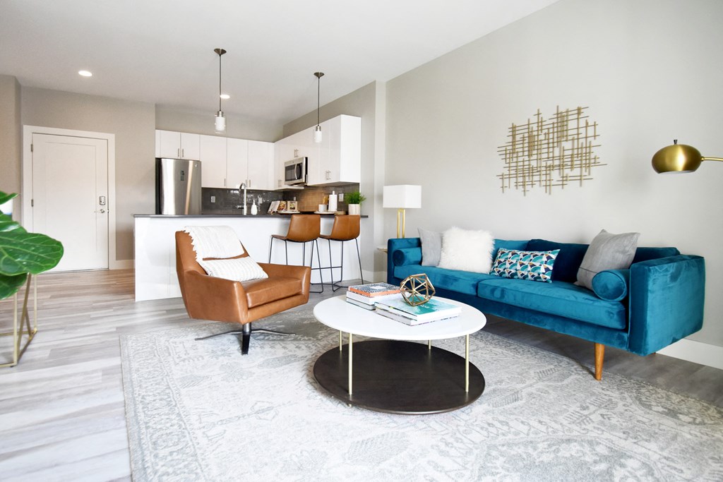 Living Room With Kitchen View at 1177 Greens Farms, Westport