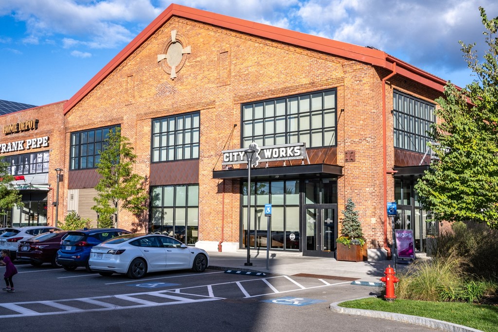 A large brick building at Arsenal at The Indie, Boston, MA  