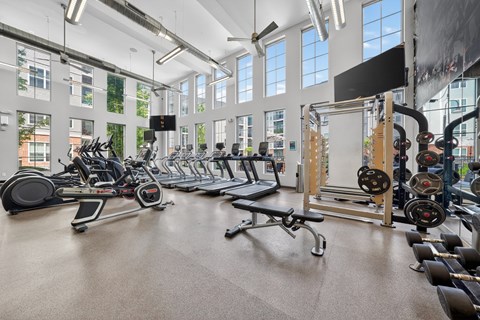 A modern fitness center at 1 Kennedy Flats, Danbury, CT.