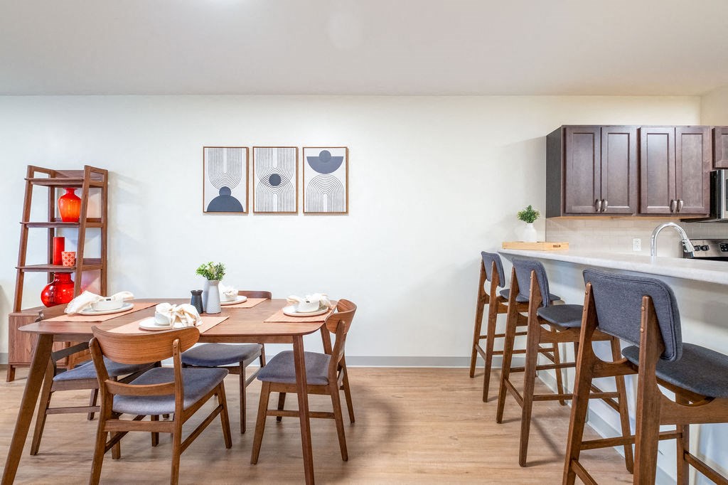 Dining Area With Kitchen View at Atlantic Pointe, Brunswick, 04011