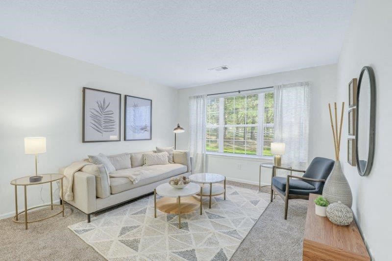 2 BED - 1 BATH | Living Room at Town Walk at Hamden Hills, Hamden, CT, 06518