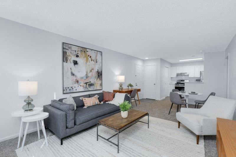 1 BED - 1 BATH | Living Room area at Town Walk at Hamden Hills, Connecticut, 06518