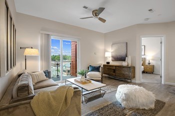 Living Room With Ceiling Fan Living Room With Ceiling Fan at 21 East Apartments, North Attleboro, Massachusetts - Photo Gallery 5