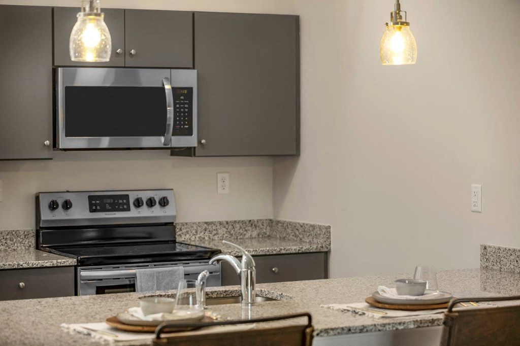 Gourmet Kitchen With Island at 21 East Apartments, North Attleboro, MA, 02760