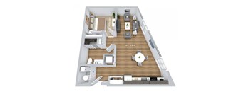 a 3d floor plan of a room with a desk and a chair