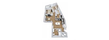 floor plan of a 1 bedroom apartment with wood floor
