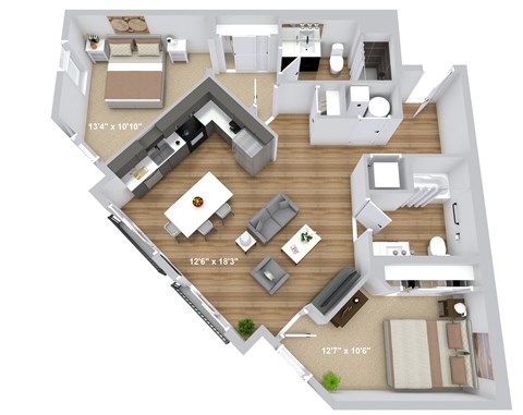 a floor plan of a home with a bedroom and a living room
