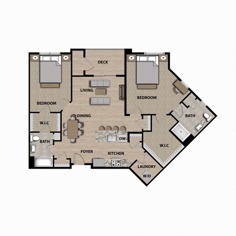 A-2K  Floor Plan at 21 East Apartments, Massachusetts